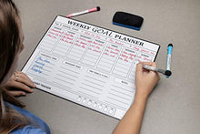 Load image into Gallery viewer, Magnetic Goal Board and Weekly Dry-Erase Calendar for Fridge - Daily Habit Tracker, Planner & Productivity Enhancer - Stain Resistant - Plus Free E-Book -WhiteBoard Organizer