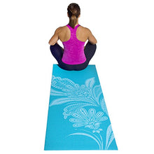 Load image into Gallery viewer, Tone Fitness Yoga Mat with Floral Pattern, Teal