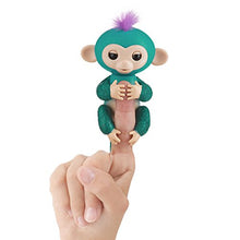 Load image into Gallery viewer, Fingerlings Glitter Monkey - Quincy - Teal Glitter - Interactive Baby Pet - By WowWee (Amazon Exclusive)