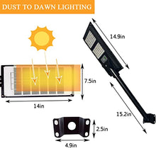 Load image into Gallery viewer, GLW 200W Solar Street Light with Motion Sensor Outdoor Lights 12000LM Dusk to Dawn for Garage,Yard,Parking Lot and More (2 Pack)