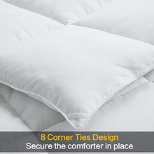 Load image into Gallery viewer, MAEVIS Soft King Size Comforter All Season Lightweight Quilted Down Alternative Fluffy White Comforter Skin Friendly Breathable Cooling Hypoallergenic Microfiber Filling