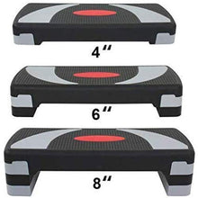 Load image into Gallery viewer, HomGarden 31" Adjustable Workout Aerobic Stepper in Fitness & Exercise Step Platform Trainer Stepper w/Risers Adjust 4" - 6" - 8" (Set of 1)