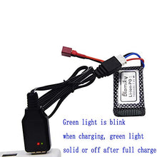 Load image into Gallery viewer, Blomiky 2 Pack 7.4V 2S 30C 1000mAh 6.3Wh Lipo Battery T Plug and USB Charger Cable for HBX 16889 16890A and XLH Q903 Q901 Q902 1/16 Scale 2845 Brushless Motor Racing RC Truck Q903 Battery 2
