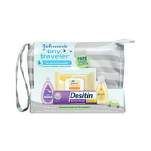 Load image into Gallery viewer, Johnson's Tiny Traveler Baby Gift Set, Baby Bath and Skin Care Essential Products, TSA-Compliant Travel Baby Gift Set, Hypoallergenic & Paraben-Free, 5 Items