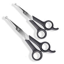 Load image into Gallery viewer, Pets First #1 Pet Grooming Scissors Body & Facial Trimmer Durable Stainless Steel Blades. Rounded Tips Shears for Long Medium Short Thick Wiry Curly Hair. Lightweight Cutter for Dogs & Cats. Set of 2