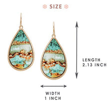 Load image into Gallery viewer, Bonaluna Boho Printed on Wood Teardrop Statement Earrings