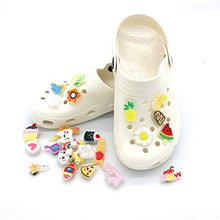 Load image into Gallery viewer, FOOIND 45PCS Shoe Charms Glow in the Dark & 1 Wristbands ,Food Pattern Shoe Charms for Croc Clog Shoes Bands Bracelet Wristband Party, Dinosaur Pattern Shoe Charms for Teens Children Birthday Gifts