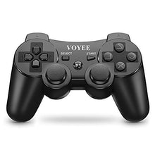 Load image into Gallery viewer, VOYEE Upgraded PS3 Controller, Wireless Controller with Enhanced Joystick/Battery/Motors, 7.0 ft Charging Cable for Sony Playstation 3 (Black)