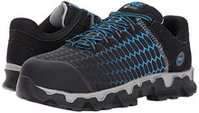 Load image into Gallery viewer, Timberland PRO Men's Powertrain Sport Alloy Safety Toe Electrical Hazard Athletic Work Shoe, Black Ripstop Nylon with Blue, 11.5 Wide