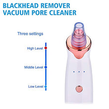 Load image into Gallery viewer, Blackhead Remover Pore Vacuum Blackhead Vacume Remover Electric Facial Acne Suction Cleanser Extractor Rechargeable Blackhead tool with 5 Probes for Women Men Face Nose Black-Head Comedone Clean Tool