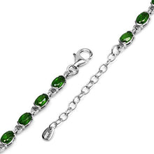 Load image into Gallery viewer, Silvershake Genuine Green Chrome Diopside 925 Sterling Silver Half Bazel Set Tennis Bracelet