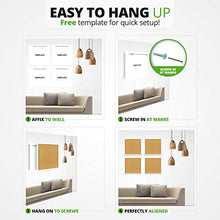 Load image into Gallery viewer, Elegant Boards 4 Pack Cork Bulletin Board 12"X 12" Square Wall Tiles, Modern White Framed Boards for Home and Office (Pushpins, Hardware and Template Included)