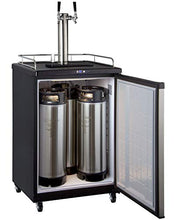 Load image into Gallery viewer, Kegco Keg Dispenser, 2 Faucet, Stainless Steel