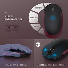 Load image into Gallery viewer, Wireless Keyboard and Mouse, Jelly Comb 2.4GHz Ultra Thin Full Size Wireless Keyboard Mouse Combo Set with Number Pad for Computer, Laptop, PC, Desktop, Notebook, Windows 7, 8, 10-(Wine Red and Black)
