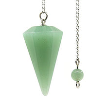 Load image into Gallery viewer, Justinstones Natural Aventurine Gemstone Hexagonal Pointed Reiki Chakra Pendant Pendulum