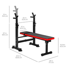Load image into Gallery viewer, Best Choice Products Adjustable Folding Fitness Barbell Rack and Weight Bench for Home Gym, Strength Training