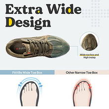 Load image into Gallery viewer, Extra Wide Walking Shoes for Men Wide Width Sneakers for Flat Feet Arch Fit Heel Pain Relief - Rebound Core (7 X-Wide, Army Green)