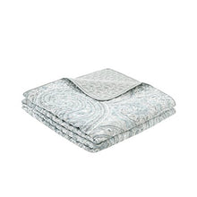 Load image into Gallery viewer, Comfort Spaces Paisley Design, Double Sided Quilting All Season, Lightweight, Coverlet Bedspread Bedding Set, Matching Shams, King/California King (104 in x 90 in), Kashmir, Blue/Grey