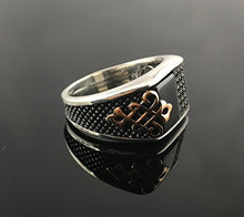 Load image into Gallery viewer, KAR 925K Stamped Sterling Silver Black Onyx w/ 36 Cubic Zircone Stone Men's Ring K7A (8)