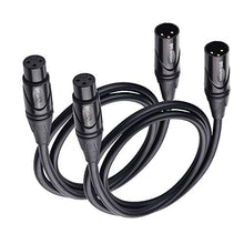 Load image into Gallery viewer, Cable Matters 2-Pack Premium XLR to XLR Microphone Cable 3 Feet, Oxygen-Free Copper (OFC) XLR Male to Female Cord/XLR Cables/Mic Cable