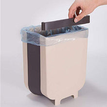 Load image into Gallery viewer, Door Hanging Garbage Can, Over The Cabinet Folding Trash Bin for Kitchen, Creative Collapsible Trash Cans, Wall Mounted Waste Basket Brown