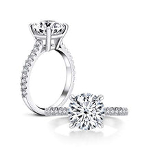 Load image into Gallery viewer, AINUOSHI 3 Carat Round Cut Cubic Zirconia Ring 925 Sterling Silver High Setting Women Wedding Engagement Rings(9.5)