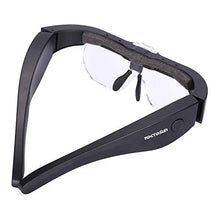 Load image into Gallery viewer, YOCTOSUN Rechargeable Head Magnifier Glasses, Eyeglasses Magnifier with 2 LED Lights and Detachable Lenses 1.5X, 2.5X, 3.5X,5X, Best Magnifying Glasses for Reading and Hobby