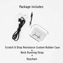 Load image into Gallery viewer, MARBLEFY Custom Name Airpod Pro Case with Keychain and Running Strap Compatible with Apple AirPods Pro
