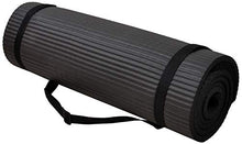Load image into Gallery viewer, BalanceFrom GoYoga+ All-Purpose 1/2-Inch Extra Thick High Density Anti-Tear Exercise Yoga Mat and Knee Pad with Carrying Strap (Black)