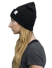 Load image into Gallery viewer, EMF Protection Hat Radiation Blocking Beanie by Halsa. Silver Fabric. High Shielding Efficiency. Blocks Radiation from Cell Phones, WiFi, Smart Meters, Power Lines, Microwaves and More. Black.