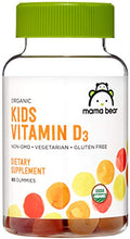 Load image into Gallery viewer, Amazon Brand - Mama Bear Organic Kids Vitamin D3 25 mcg (1000 IU) per serving, Bone and Immune Health, 80 Gummies