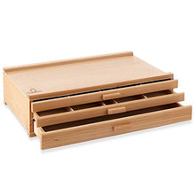 Load image into Gallery viewer, 7 Elements 3 Drawer Beechwood Artist Storage Supply Box for Pastels, Pencils, Pens, Markers, Brushes, Tools