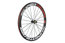 Load image into Gallery viewer, Superteam Carbon Fiber Road Bike Wheels 700C Clincher Wheelset 50mm Matte 23 Width (Red and White Decal)