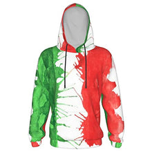 Load image into Gallery viewer, Flag of Italy Print Hoodies Kids 3D Print Sweatshirts Long Sleeve Pullover Hoodies with Pocket for Teen Boys and Girls Black