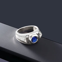 Load image into Gallery viewer, Gem Stone King 2.53 Ct Round Blue Created Sapphire 925 Sterling Silver Men's Ring (Size 12)