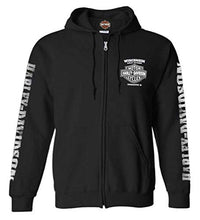Load image into Gallery viewer, Harley-Davidson Men's Lightning Crest Full-Zippered Sweatshirt, Black (XL)