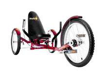 Load image into Gallery viewer, Mobo Cruiser Triton Pro Recumbent Trike. Adult Beach Cruiser Tricycle for Women & Men. Petal 3-Wheel Bike , Red, 28 x 29 x 48 inches (61” extended)