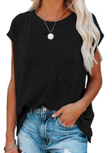 Load image into Gallery viewer, Actloe Womens Summer Tops Short Sleeve Tee Shirts Casual Loose Batwing Sleeve Shirt Top with Pocket Small D Star White