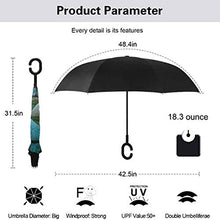 Load image into Gallery viewer, Lake Travel Umbrella Various Sized Condensed Rocks in River at Evening Time When Lamps Down Marine Theme Auto Open Close Portable Reverse Umbrellas for Outdoor