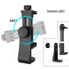 Load image into Gallery viewer, Universal Phone Tripod Mount (2 Pack) 1/4" Screw Adapter Cell Phone Holder with Adjustable Clamp Compatible with iPhone, Samsung, and All Phones, Camcorder,Selfie Monopod and More.