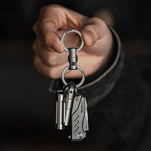 Load image into Gallery viewer, KeyUnity KA15 Double-end Swivel Keychain Key Ring Connector, Titanium Rotatable Key Organizer Linker for Carabiner, Wind Chime, Plant, DIY Accessory