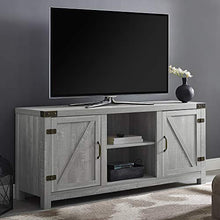 Load image into Gallery viewer, Walker Edison Furniture Company Farmhouse Barn Wood Universal Stand for TV's up to 64" Flat Screen Living Room Storage Cabinet Doors and Shelves Entertainment Center, 58 Inch, Stone Grey