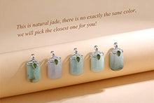 Load image into Gallery viewer, Jade Pendant Necklace Charm Jade Clasp Fashion and Elegant Jewelry Necklace for Women, Sterling Silver 18" Chain(Square shape)