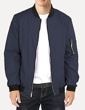 Load image into Gallery viewer, Lentta Men's Casual Slim Lightweight Softshell Spring Windbreakers Bomber Jacket(DarkBlue-XS)