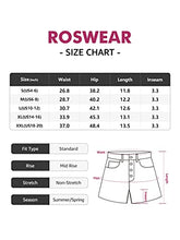 Load image into Gallery viewer, roswear Women's Button Fly Raw Hem Mid Rise Ripped Jean Shorts Blue X-Large