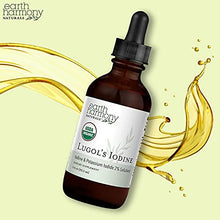 Load image into Gallery viewer, Organic Lugol's Iodine, Iodine and Potassium Iodide 2% Solution 3000 mcg - Liquid Supplement Drops for Thyroid Support for Women & Men, Metabolism Health, Detox Boost - Non-GMO, 395 Servings (2 Oz)