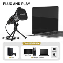 Load image into Gallery viewer, USB Microphone, TONOR Cardioid Condenser Computer PC Mic with Tripod Stand, Pop Filter, Shock Mount for Gaming, Streaming, Podcasting, YouTube, Voice Over, Twitch, Compatible with Laptop Desktop, TC30