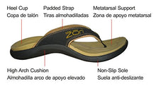 Load image into Gallery viewer, Neat Feat Men's Zori Sport Orthotic Slip-on Sandals Flip Flop, Black/Tan, 7 D US