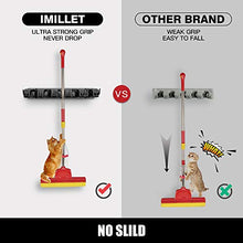 Load image into Gallery viewer, 2 Pack Imillet Mop and Broom Holder, Wall Mounted Organizer Mop and Broom Storage Tool Rack with 5 Ball Slots and 6 Hooks (Black)