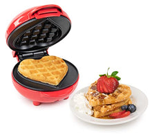 Load image into Gallery viewer, MyMini Personal Electric Heart Waffle Maker, 5-Inch Cooking Surface, Good For Hash browns, French Toast, Grilled Cheese, Quesadilla, Brownies, Cookies